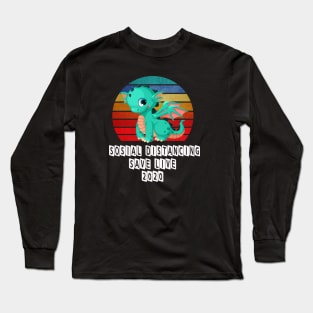 Cute Dinosaurus Save Live Retro Long Sleeve T-Shirt